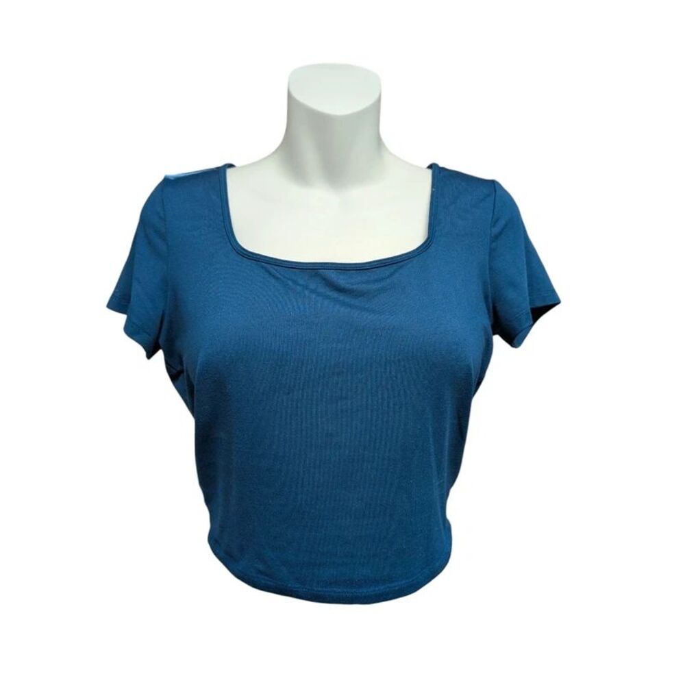 Hollister Stretchy Crop Baby Tee Short Sleeve Blue Size M